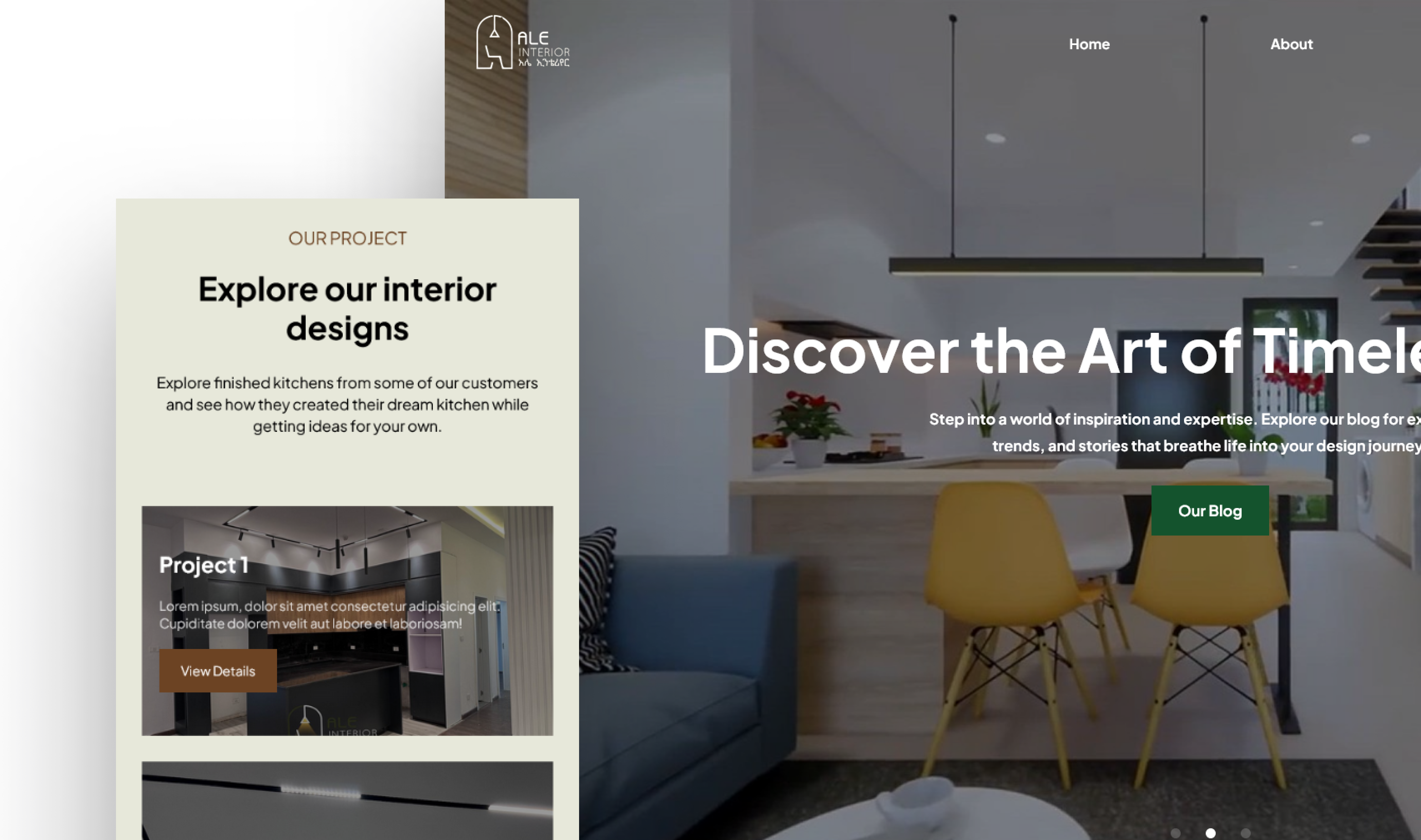 Ale Interior Landing Page